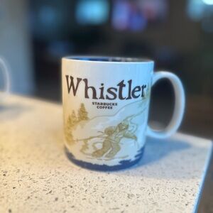 Starbucks Whistler Mug with Blue and Tan Design